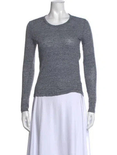 Pre-owned A.l.c Linen Crew Neck T-shirt In Blue