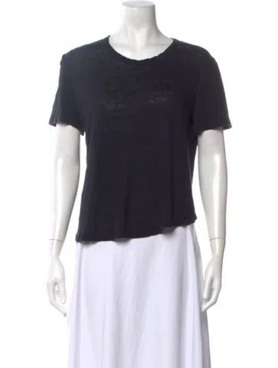 Pre-owned A.l.c Linen Crew Neck T-shirt In Grey