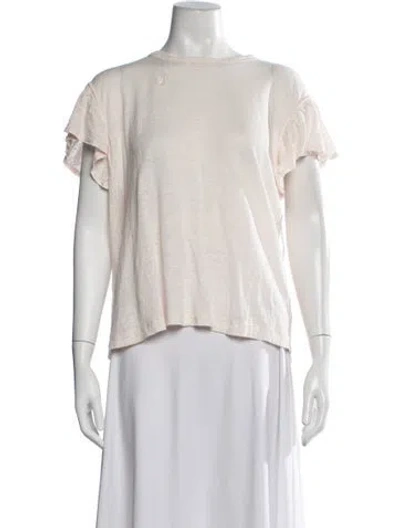 Pre-owned A.l.c Linen Crew Neck T-shirt In Neutrals