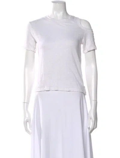 Pre-owned A.l.c Linen Crew Neck T-shirt In White