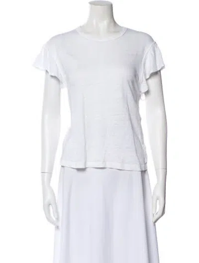 Pre-owned A.l.c Linen Crew Neck T-shirt In White