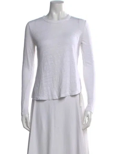 Pre-owned A.l.c Linen Crew Neck T-shirt In White