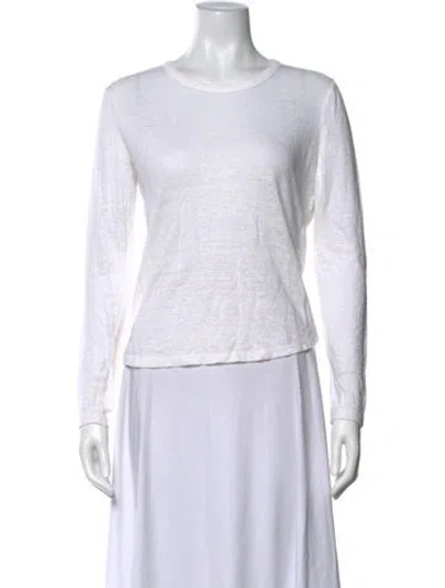 Pre-owned A.l.c Linen Crew Neck T-shirt In White