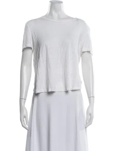 Pre-owned A.l.c Linen Crew Neck T-shirt In White