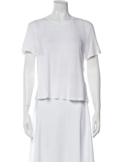 Pre-owned A.l.c Linen Crew Neck T-shirt In White