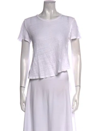 Pre-owned A.l.c Linen Crew Neck T-shirt In White