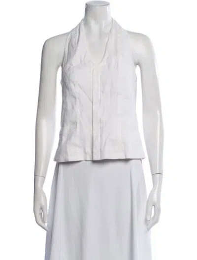 Pre-owned A.l.c Linen Halterneck Top W/ Tags In Neutral