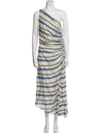 Pre-owned A.l.c Linen Long Dress In Blue