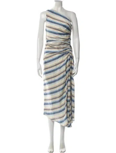 Pre-owned A.l.c Linen Long Dress In Blue
