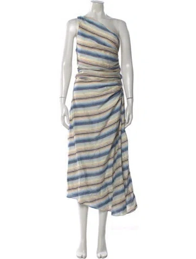 Pre-owned A.l.c Linen Long Dress In Blue