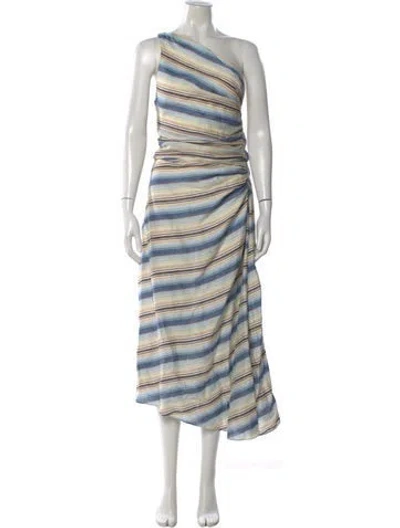 Pre-owned A.l.c Linen Long Dress In Blue