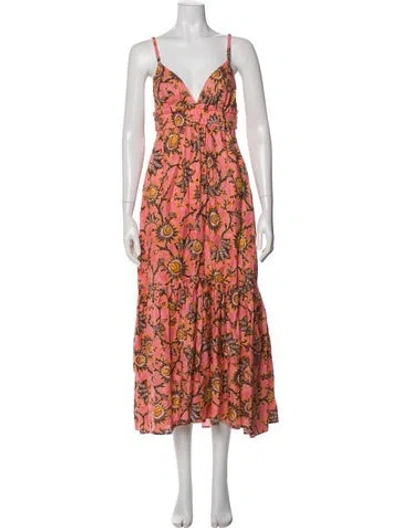 Pre-owned A.l.c Linen Long Dress In Multi