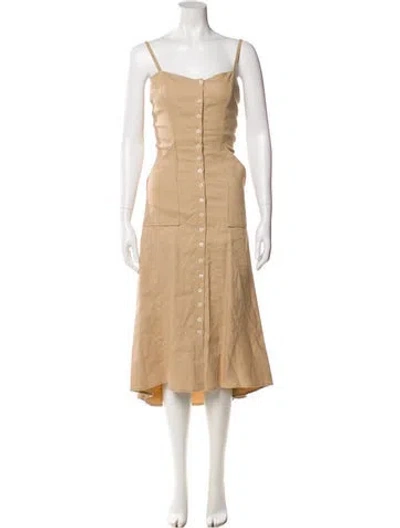 Pre-owned A.l.c Linen Long Dress In Neutral