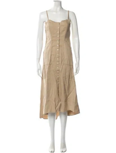 Pre-owned A.l.c Linen Long Dress In Neutral