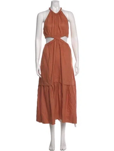 Pre-owned A.l.c Linen Long Dress In Orange