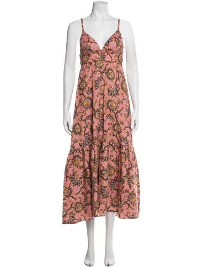 Pre-owned A.l.c Linen Long Dress In Pink