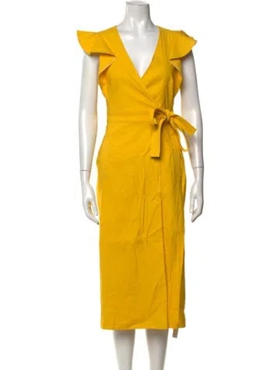 Pre-owned A.l.c Linen Long Dress In Yellow