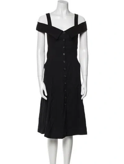 Pre-owned A.l.c Linen Midi Length Dress In Black