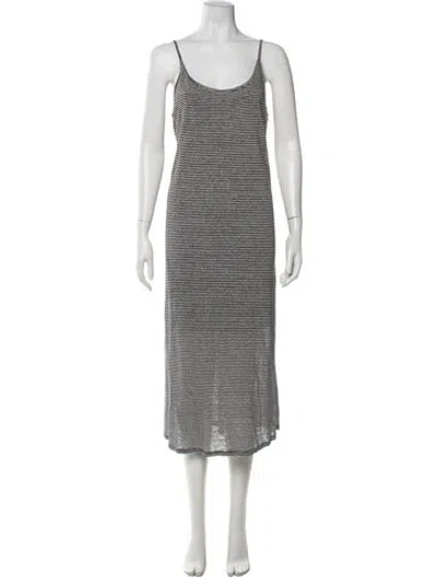 Pre-owned A.l.c Linen Midi Length Dress In Black