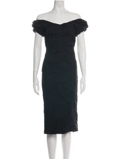 Pre-owned A.l.c Linen Midi Length Dress In Black