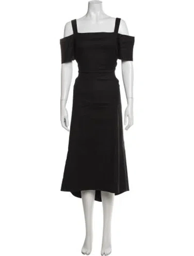 Pre-owned A.l.c Linen Midi Length Dress In Black