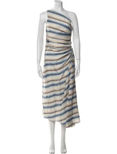 Pre-owned A.l.c Linen Midi Length Dress In Blue
