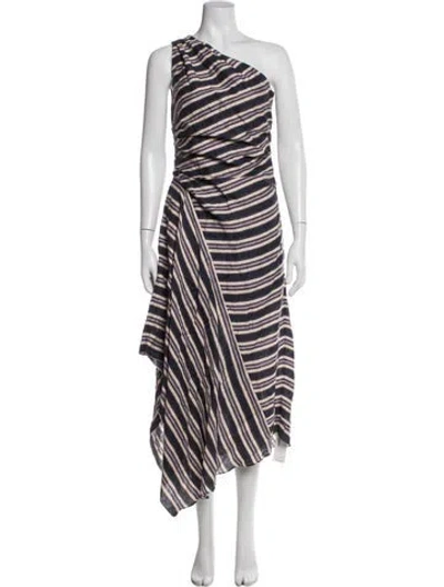 Pre-owned A.l.c Linen Midi Length Dress In Blue