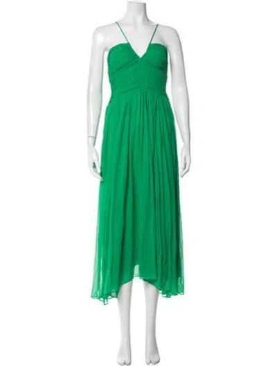 Pre-owned A.l.c Linen Midi Length Dress In Green