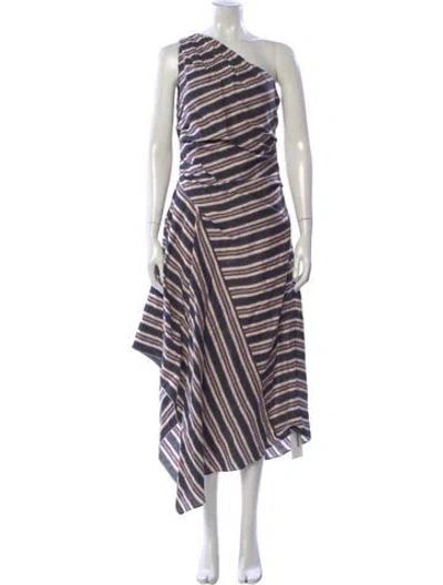 Pre-owned A.l.c Linen Midi Length Dress In Multi