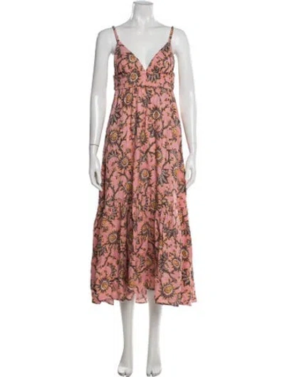 Pre-owned A.l.c Linen Midi Length Dress In Multi