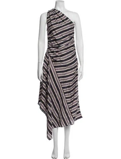 Pre-owned A.l.c Linen Midi Length Dress In Multi