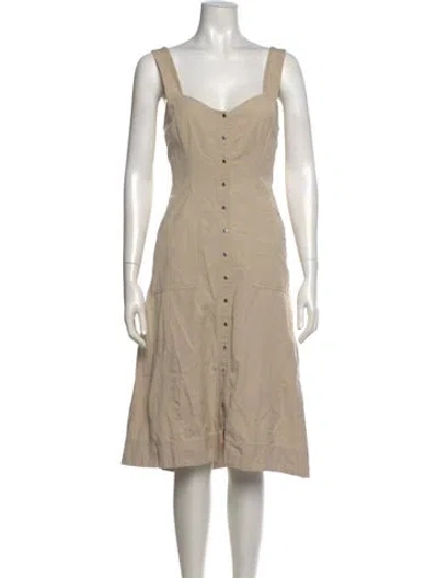 Pre-owned A.l.c Linen Midi Length Dress In Neutral