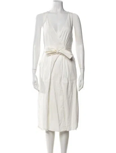 Pre-owned A.l.c Linen Midi Length Dress In Neutrals