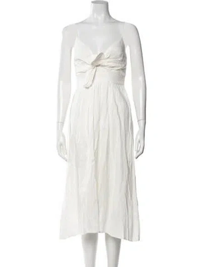 Pre-owned A.l.c Linen Midi Length Dress In Neutrals
