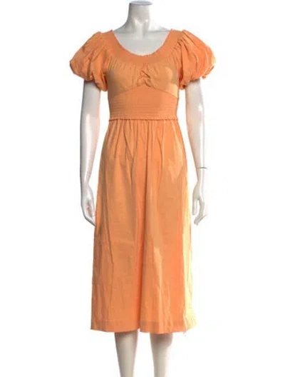Pre-owned A.l.c Linen Midi Length Dress In Orange