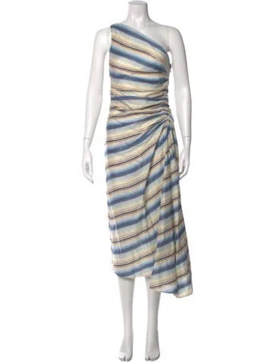 Pre-owned A.l.c Linen Midi Length Dress W/ Tags In Blue