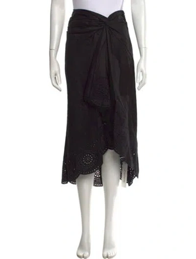 Pre-owned A.l.c Linen Midi Length Skirt In Black