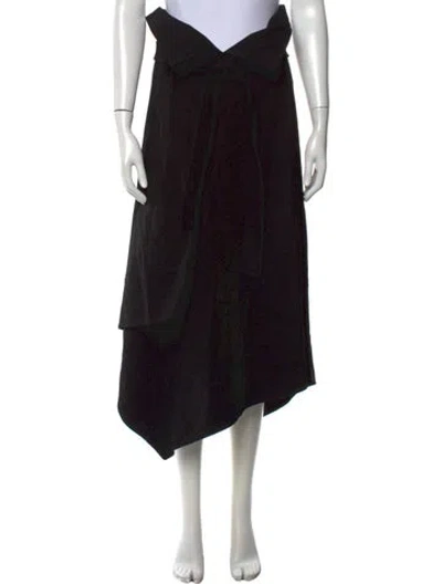 Pre-owned A.l.c Linen Midi Length Skirt In Black
