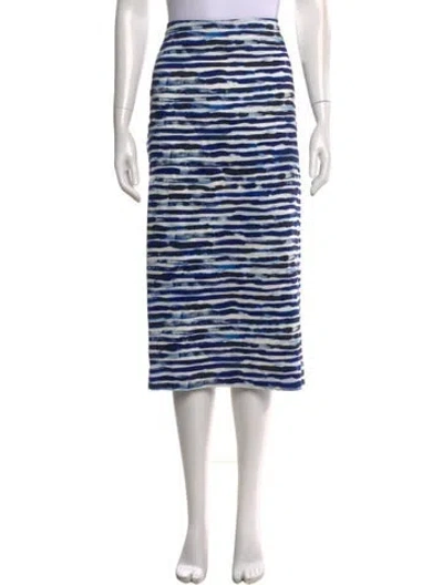 Pre-owned A.l.c Linen Midi Length Skirt In Blue