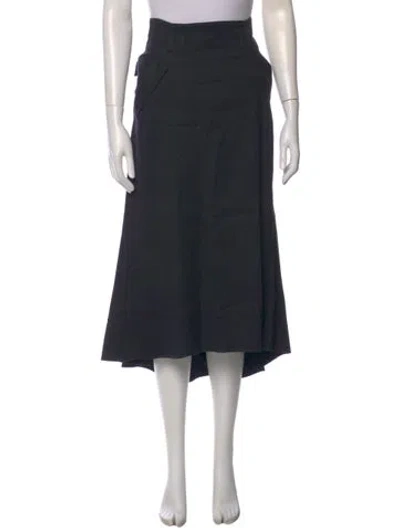 Pre-owned A.l.c Linen Midi Length Skirt In Blue