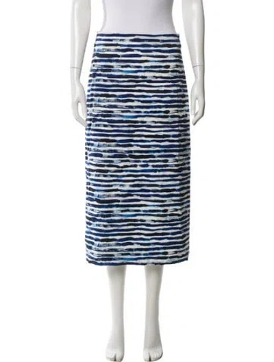 Pre-owned A.l.c Linen Midi Length Skirt In Blue