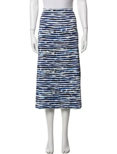 Pre-owned A.l.c Linen Midi Length Skirt In Blue