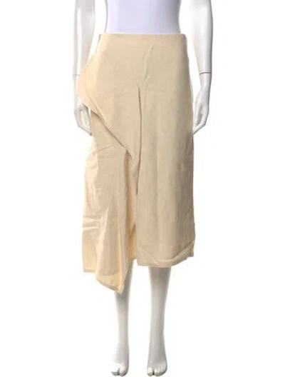 Pre-owned A.l.c Linen Midi Length Skirt In Neutral