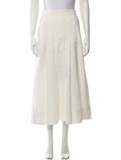 Pre-owned A.l.c Linen Midi Length Skirt In Neutrals