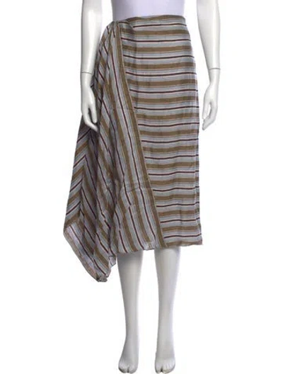 Pre-owned A.l.c Linen Midi Length Skirt W/ Tags In Blue