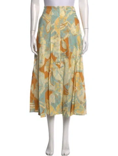 Pre-owned A.l.c Linen Midi Length Skirt W/ Tags In Neutrals