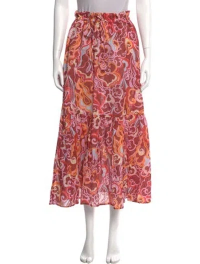 Pre-owned A.l.c Linen Midi Length Skirt W/ Tags In Pink