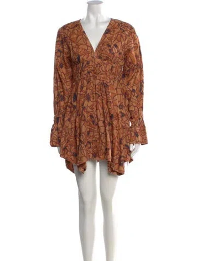 Pre-owned A.l.c Linen Mini Dress In Brown