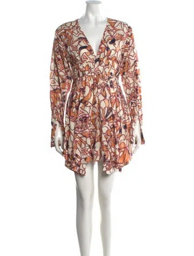 Pre-owned A.l.c Linen Mini Dress In Orange