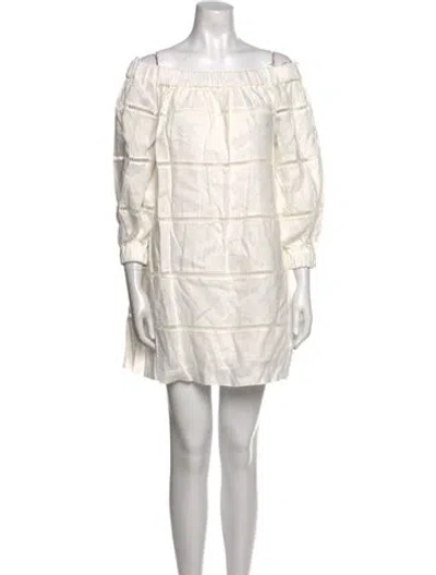 Pre-owned A.l.c Linen Mini Dress W/ Tags In White